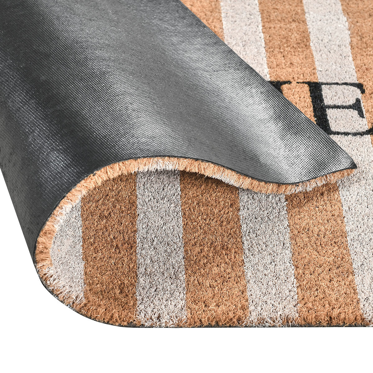 Natural 100% Coir / PVC Backing Doormat Striped Doormat 24x36 Collection