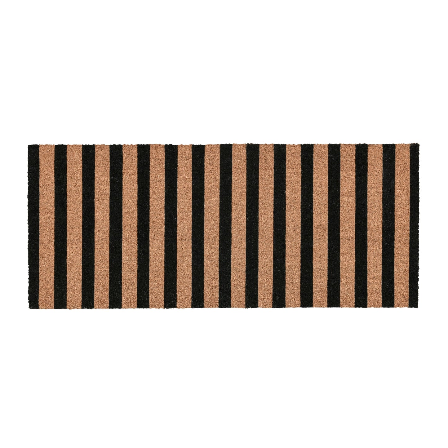 Black/Natural 100% Coir / PVC Backing Doormat Striped Doormat 24x57 Collection