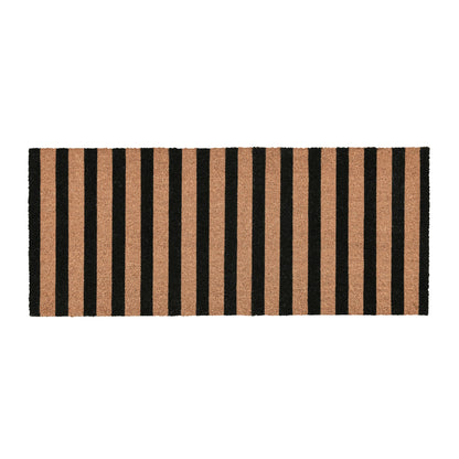 Black/Natural 100% Coir / PVC Backing Doormat Striped Doormat 24x57 Collection