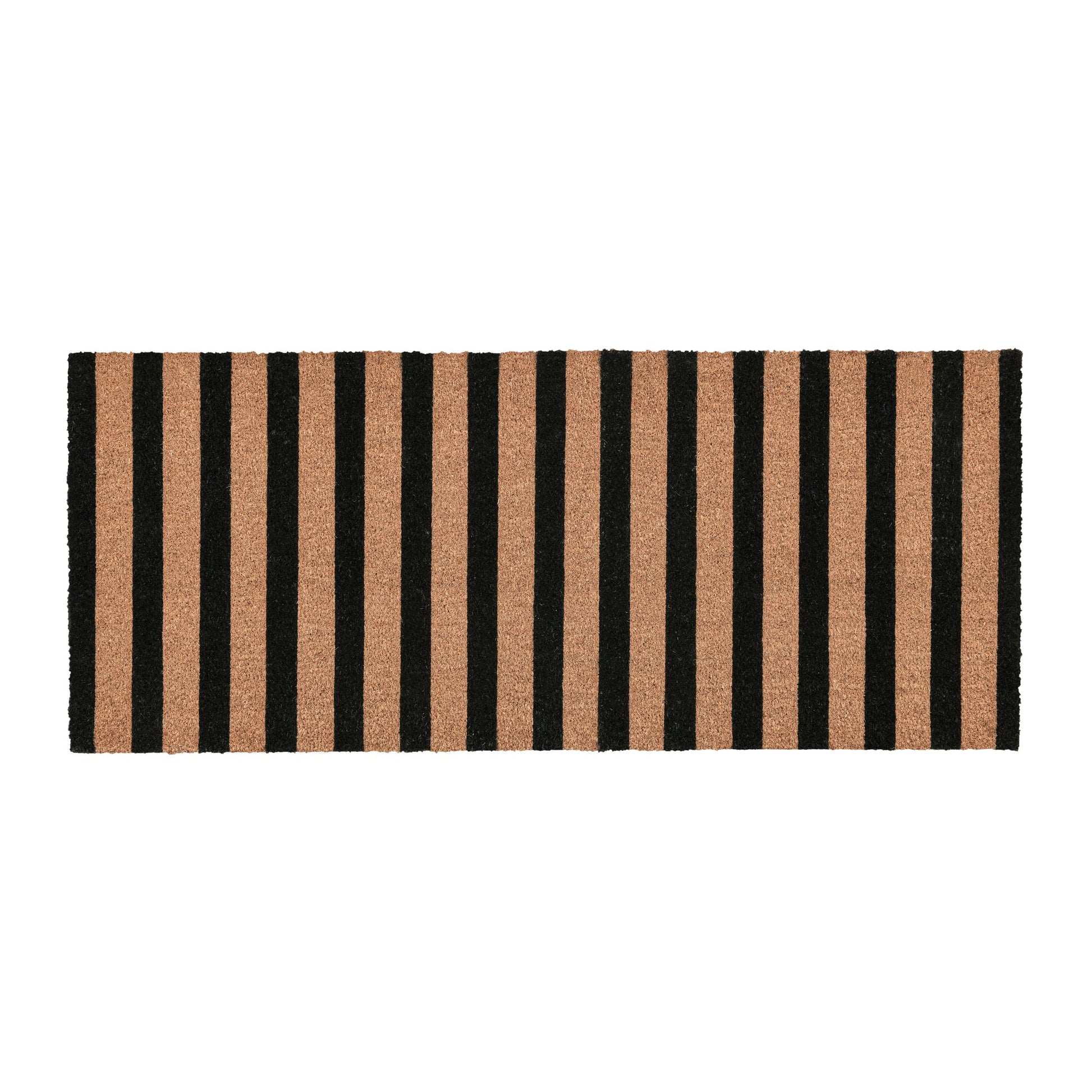 Black/Natural 100% Coir / PVC Backing Doormat Striped Doormat 24x57 Collection