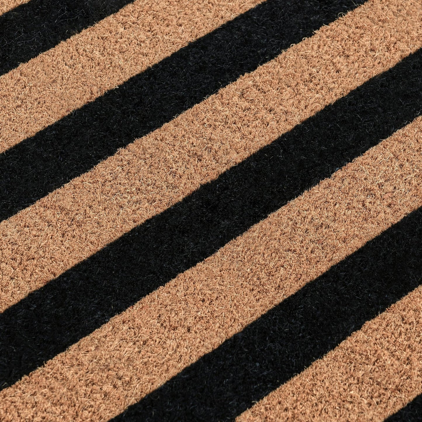 Black/Natural 100% Coir / PVC Backing Doormat Striped Doormat 24x57 Collection