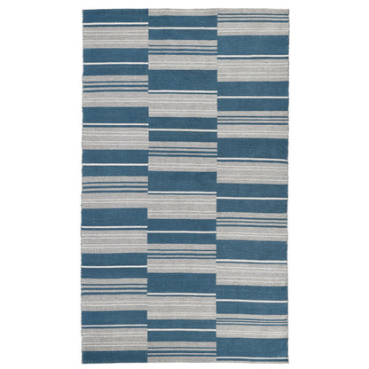 Cabana Blue 100% Polypropylene Performance Indoor/Outdoor Indoor/Outdoor Colton Stripe Rug Collection