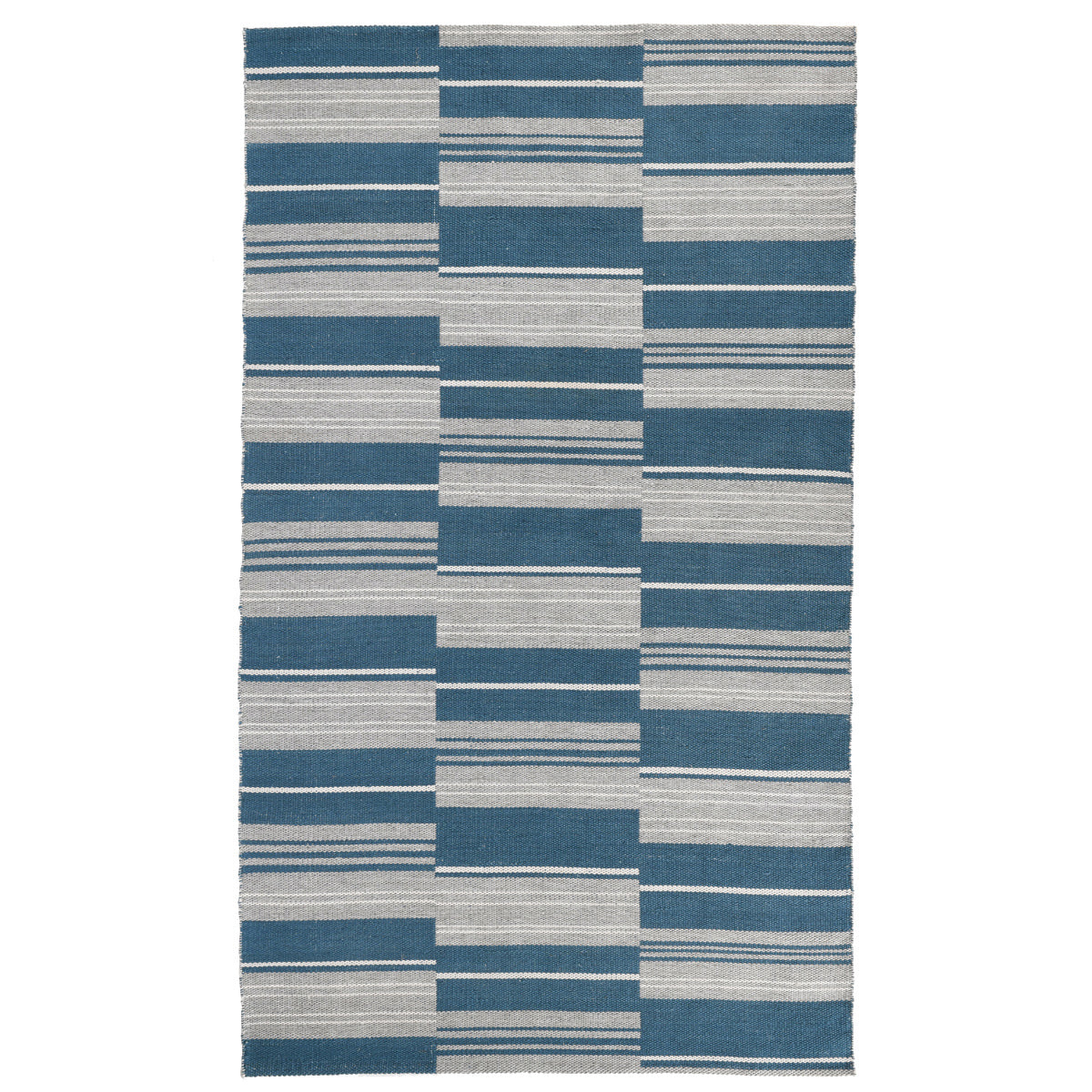 Cabana Blue 100% Polypropylene Performance Indoor/Outdoor Indoor/Outdoor Colton Stripe Rug Collection