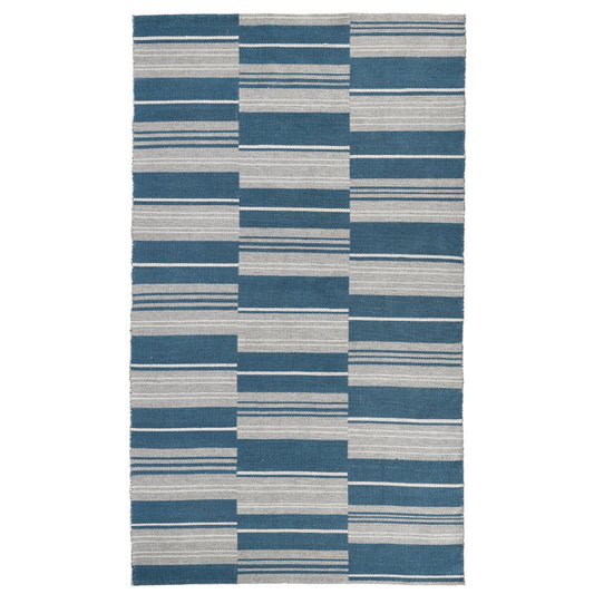 Cabana Blue 100% Polypropylene Performance Indoor/Outdoor Indoor/Outdoor Colton Stripe Rug Collection