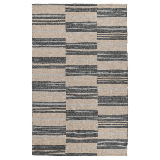 Stripe Charcoal 100% Polypropylene Performance Indoor/Outdoor Indoor/Outdoor Colton Stripe Rug Collection