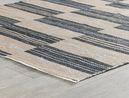 Stripe Charcoal 100% Polypropylene Performance Indoor/Outdoor Indoor/Outdoor Colton Stripe Rug Collection