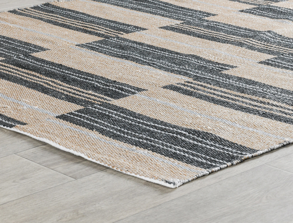 Stripe Charcoal 100% Polypropylene Performance Indoor/Outdoor Indoor/Outdoor Colton Stripe Rug Collection