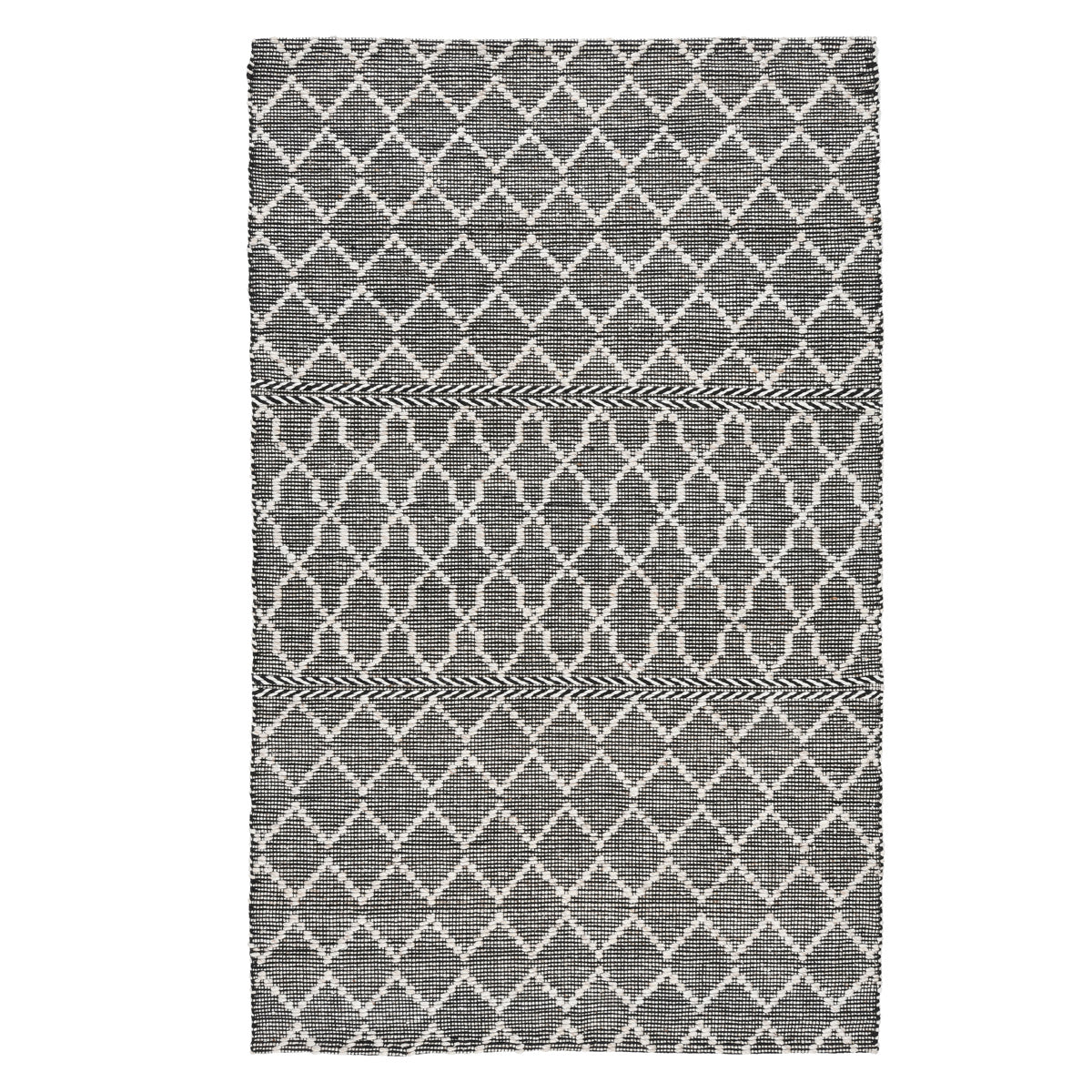 Black/Ivory 100% Recycled Polyester Performance Indoor/Outdoor Indoor/Outdoor Sonora Rug Collection