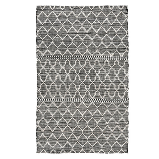 Black/Ivory 100% Recycled Polyester Performance Indoor/Outdoor Indoor/Outdoor Sonora Rug Collection