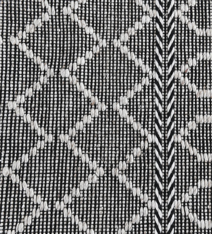 Black/Ivory 100% Recycled Polyester Performance Indoor/Outdoor Indoor/Outdoor Sonora Rug Collection