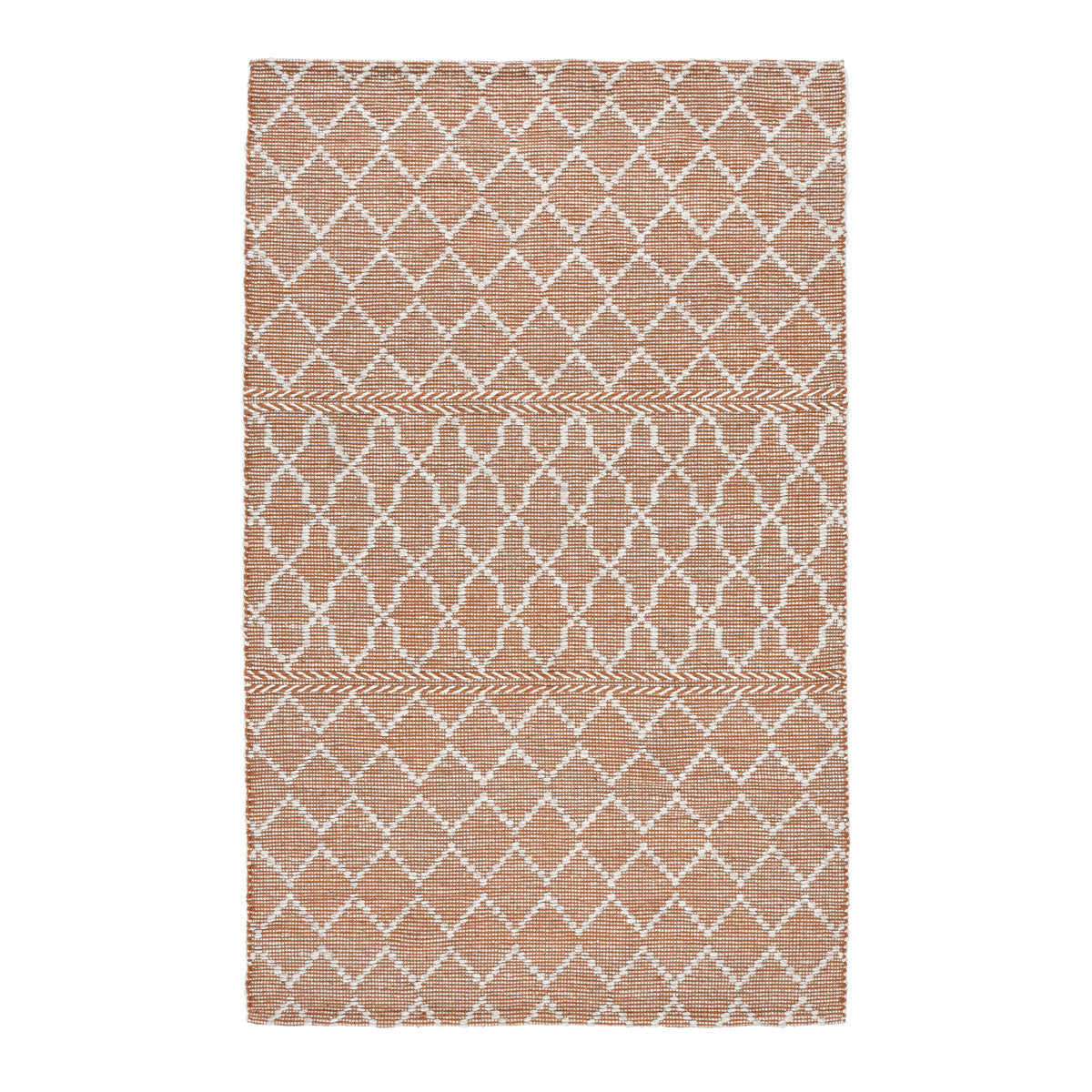 Terracotta/Ivory 100% Recycled Polyester Performance Indoor/Outdoor Indoor/Outdoor Sonora Rug Collection