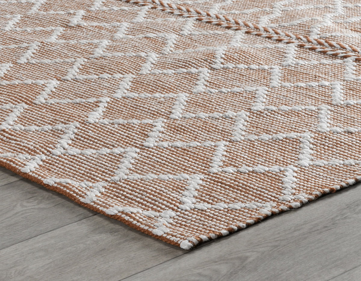 Terracotta/Ivory 100% Recycled Polyester Performance Indoor/Outdoor Indoor/Outdoor Sonora Rug Collection