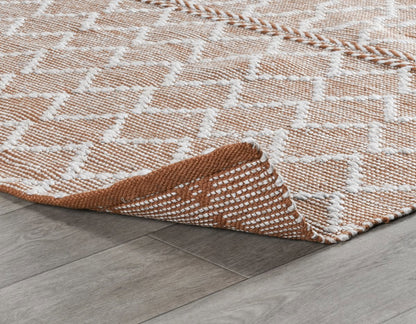 Terracotta/Ivory 100% Recycled Polyester Performance Indoor/Outdoor Indoor/Outdoor Sonora Rug Collection