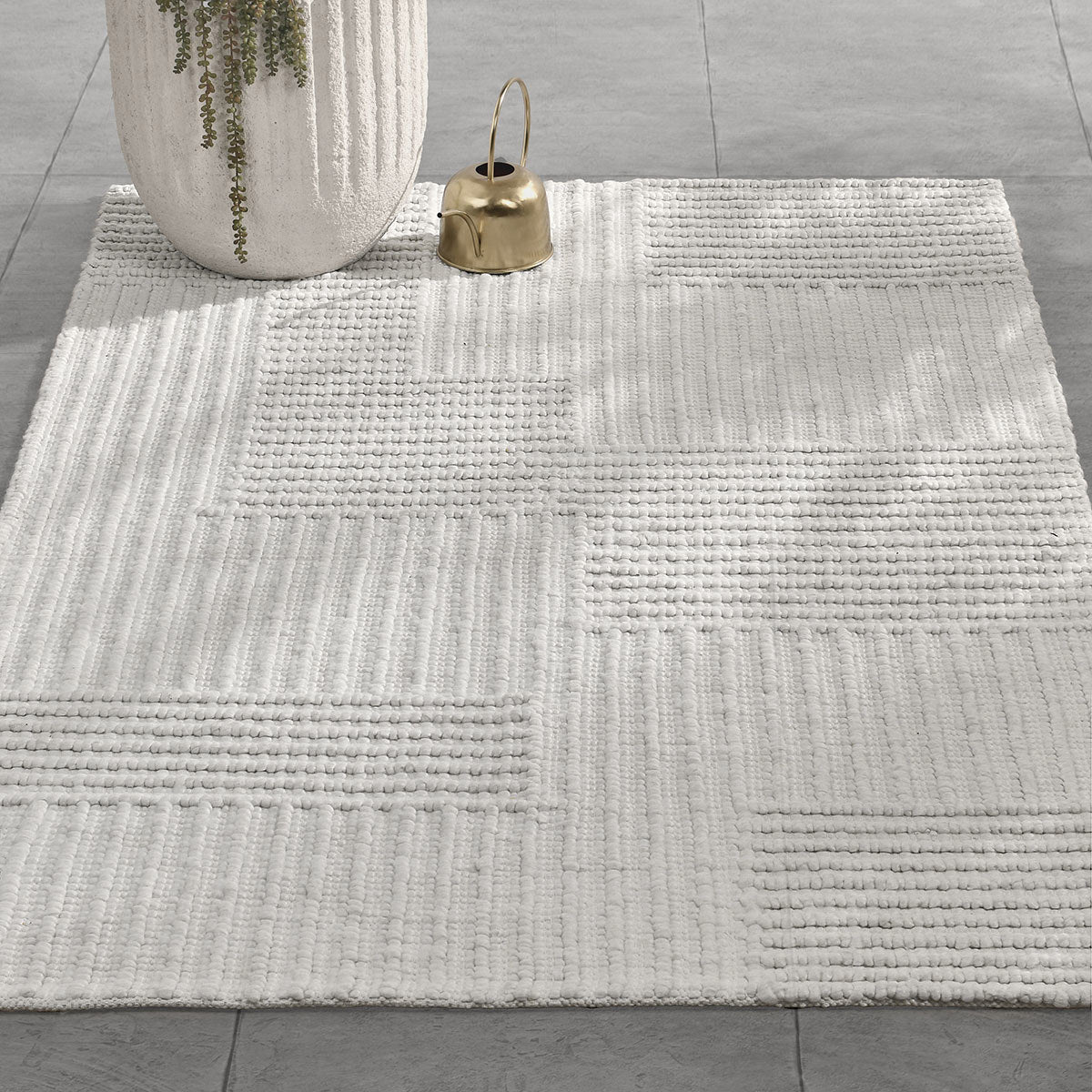 Ivory 100% PET Performance Indoor/Outdoor Performance Clayton Rug Collection