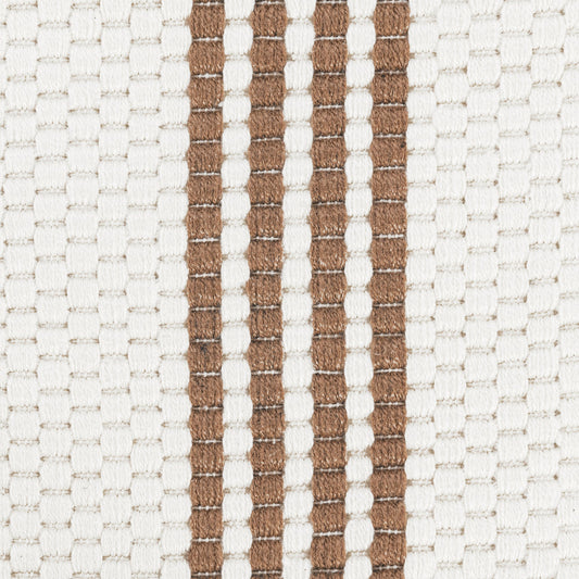Ivory/Coconut Brown 100% Pet Yarn Performance Indoor/Outdoor Performance Sorrento Stripe Rug Collection