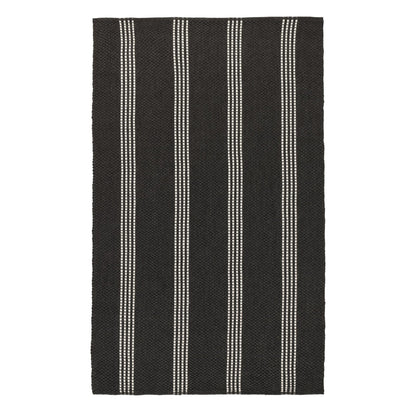Charcoal/Ivory 100% Pet Yarn Performance Indoor/Outdoor Performance Sorrento Stripe Rug Collection