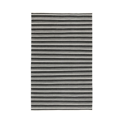 Charcoal/Ivory 100% Pet Yarn Performance Indoor/Outdoor Performance Palma Stripe Rug Collection