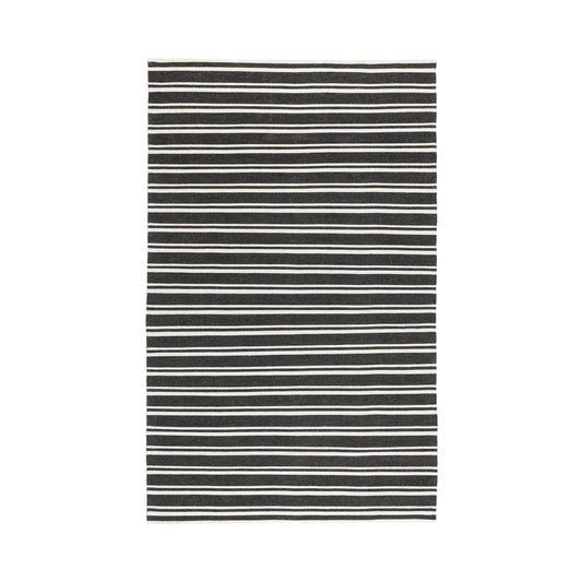 Charcoal/Ivory 100% Pet Yarn Performance Indoor/Outdoor Performance Palma Stripe Rug Collection