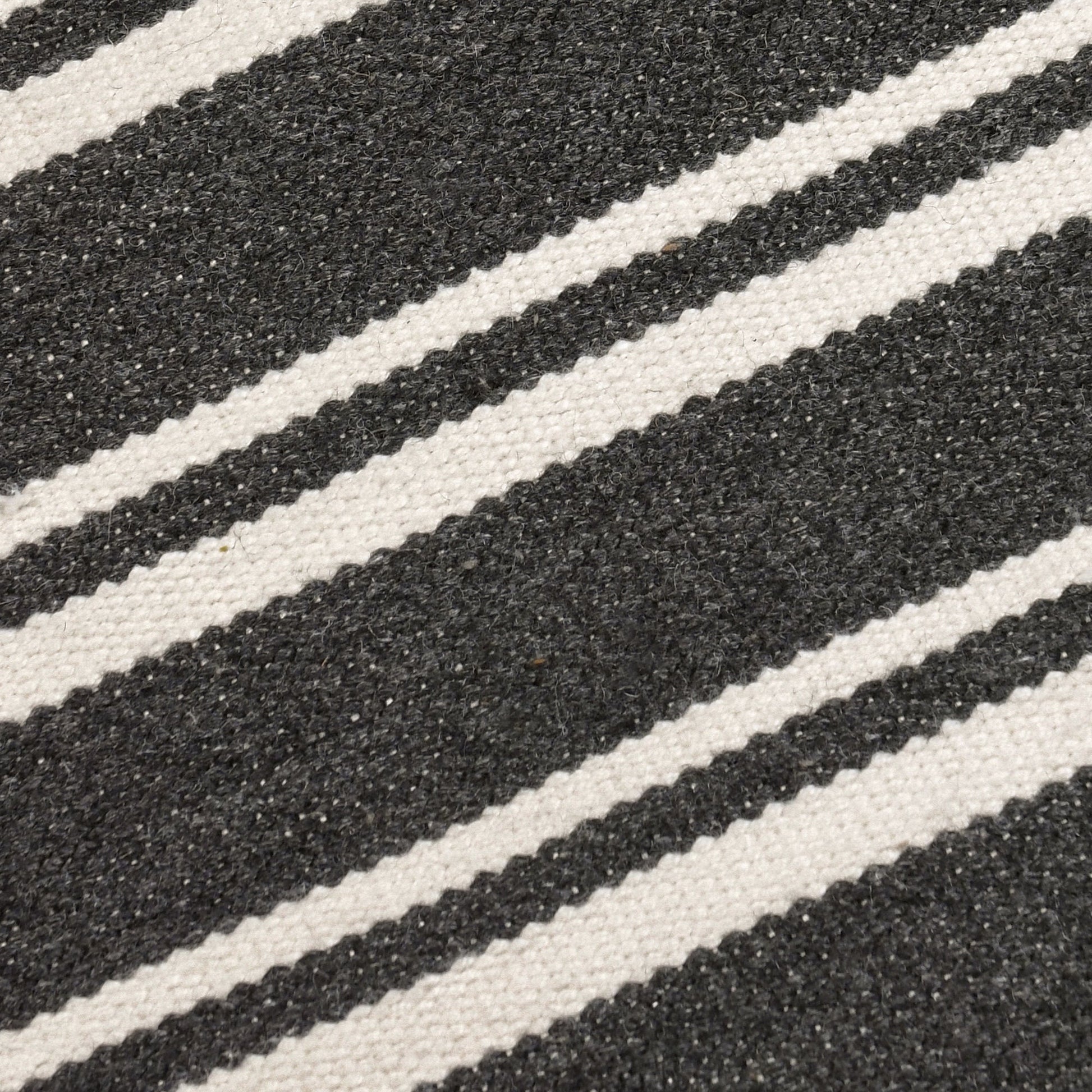 Charcoal/Ivory 100% Pet Yarn Performance Indoor/Outdoor Performance Palma Stripe Rug Collection