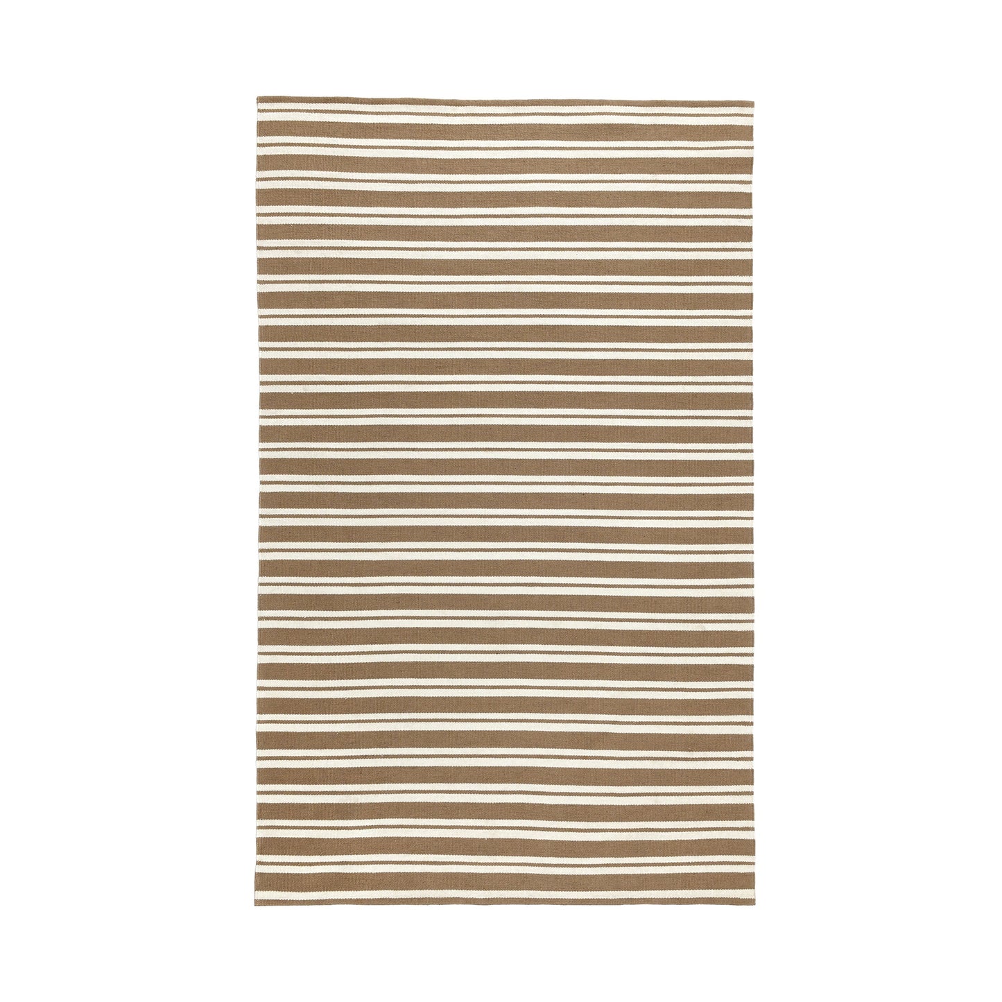 Coconut Brown/Ivory 100% Pet Yarn Performance Indoor/Outdoor Performance Palma Stripe Rug Collection