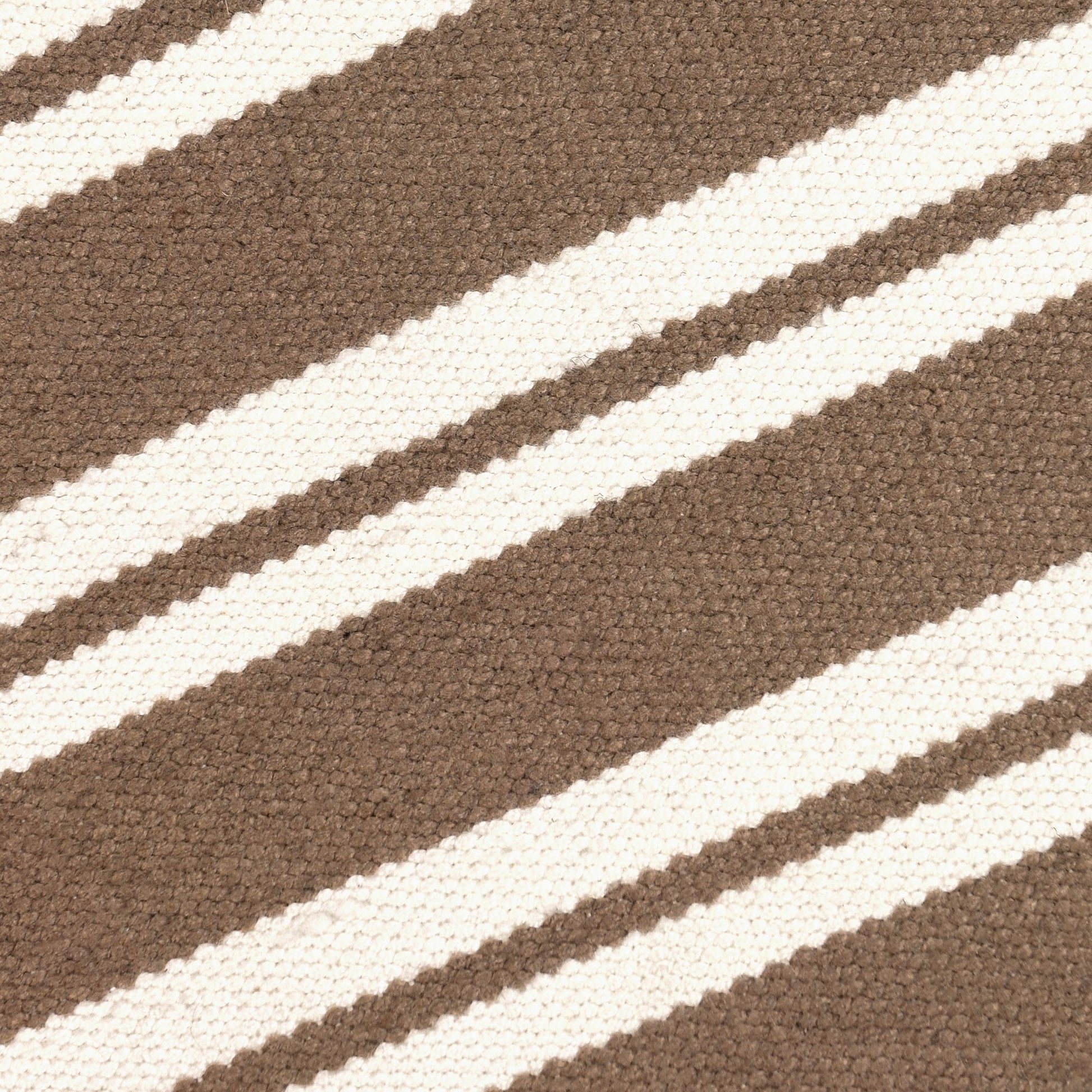 Coconut Brown/Ivory 100% Pet Yarn Performance Indoor/Outdoor Performance Palma Stripe Rug Collection