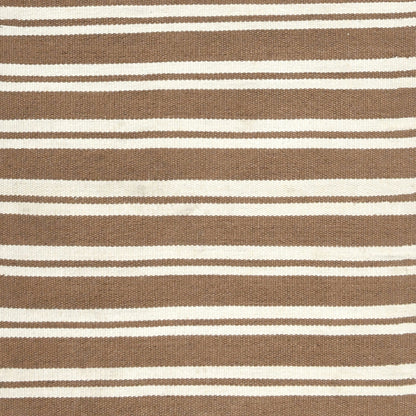 Coconut Brown/Ivory 100% Pet Yarn Performance Indoor/Outdoor Performance Palma Stripe Rug Collection