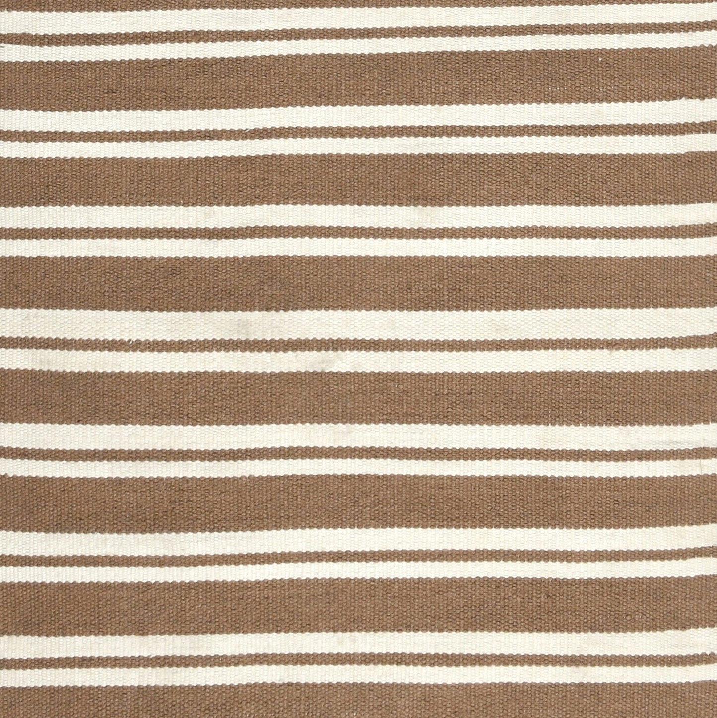 Coconut Brown/Ivory 100% Pet Yarn Performance Indoor/Outdoor Performance Palma Stripe Rug Collection