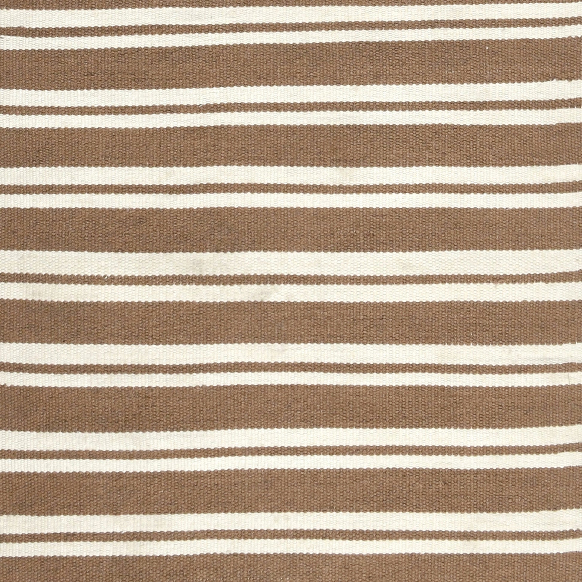 Coconut Brown/Ivory 100% Pet Yarn Performance Indoor/Outdoor Performance Palma Stripe Rug Collection