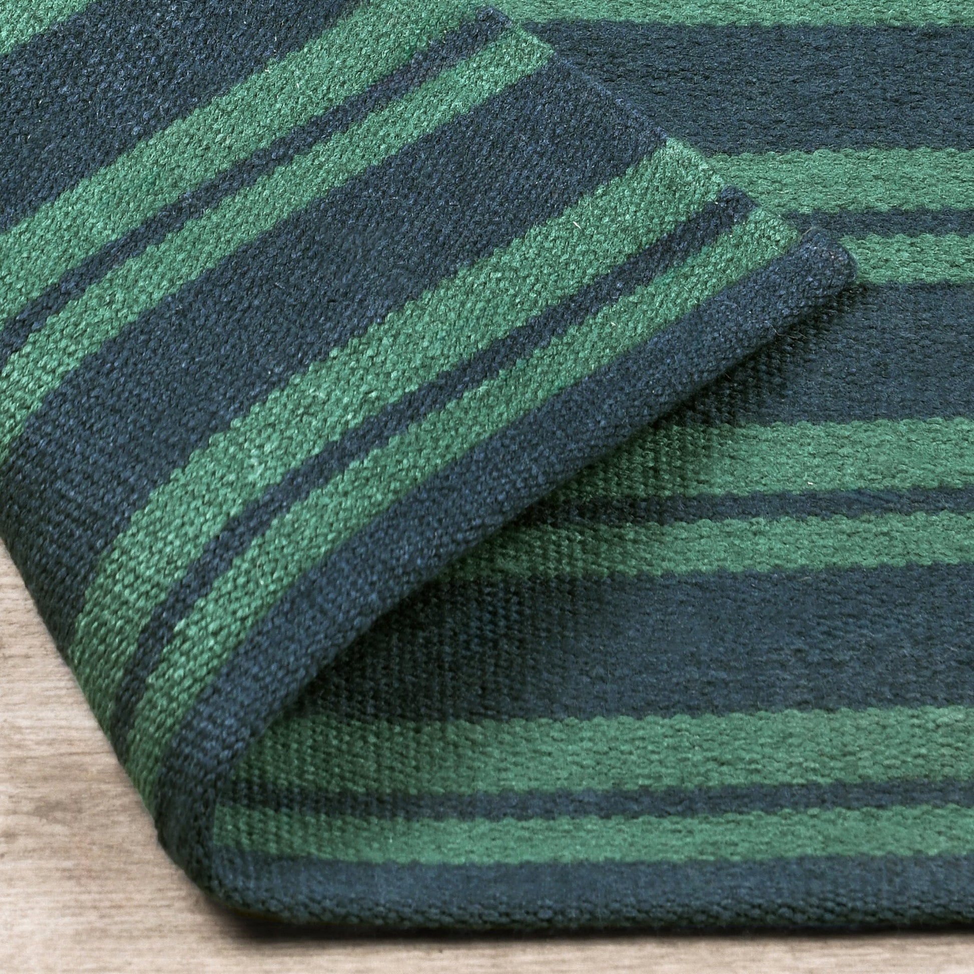 Deep Blue/Green 100% Pet Yarn Performance Indoor/Outdoor Performance Palma Stripe Rug Collection