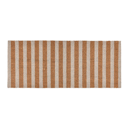 Ivory/Natural 100% Coir / PVC Backing Doormat Striped Doormat 24x57 Collection