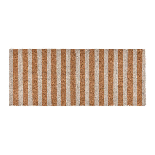 Ivory/Natural 100% Coir / PVC Backing Doormat Striped Doormat 24x57 Collection