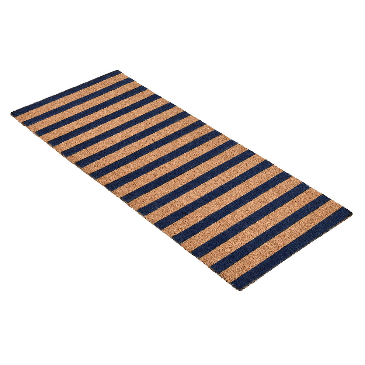 Navy/Natural 100% Coir / PVC Backing Doormat Striped Doormat 24x57 Collection