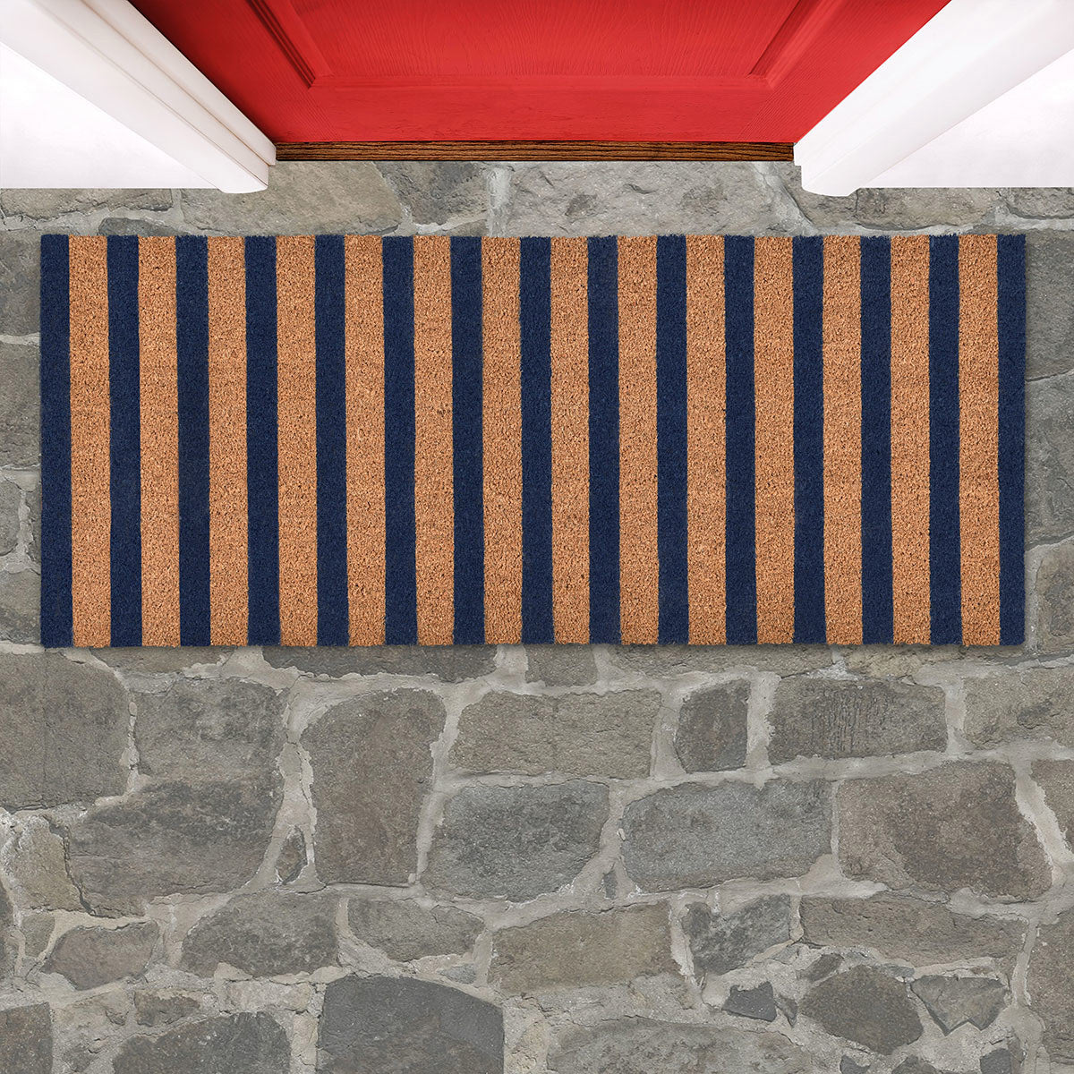 Striped Doormat 24x57 Navy/Natural