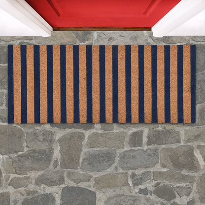 Striped Doormat 24x57 Navy/Natural