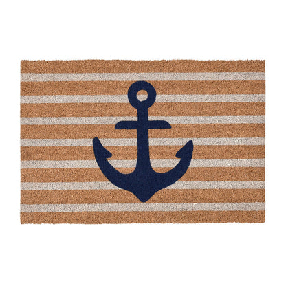 Navy/Natural 100% Coir / PVC Backing Doormat Anchors Away Doormat 24x36 Collection