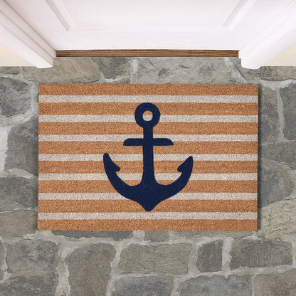 Anchors Away Doormat 24x36 Navy/Natural