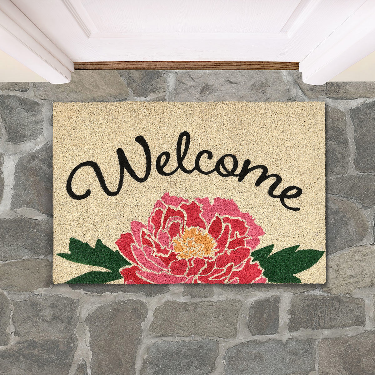 Peony 100% Coir / PVC Backing Doormat Welcome Doormat 24x36 Collection