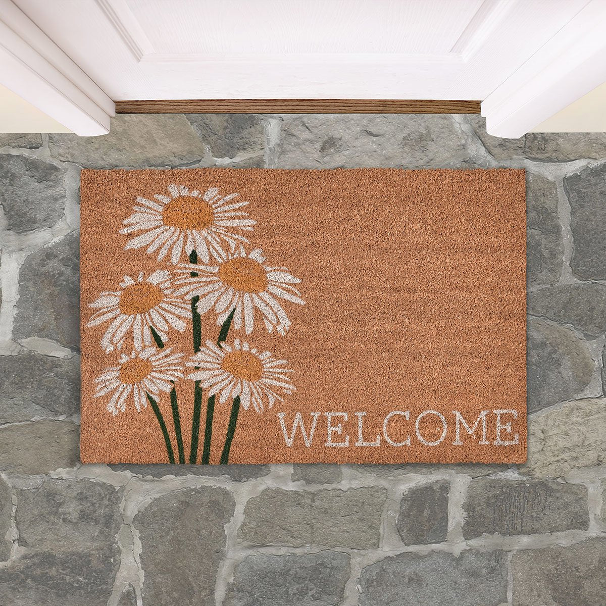 Daisy 100% Coir / PVC Backing Doormat Welcome Doormat 24x36 Collection