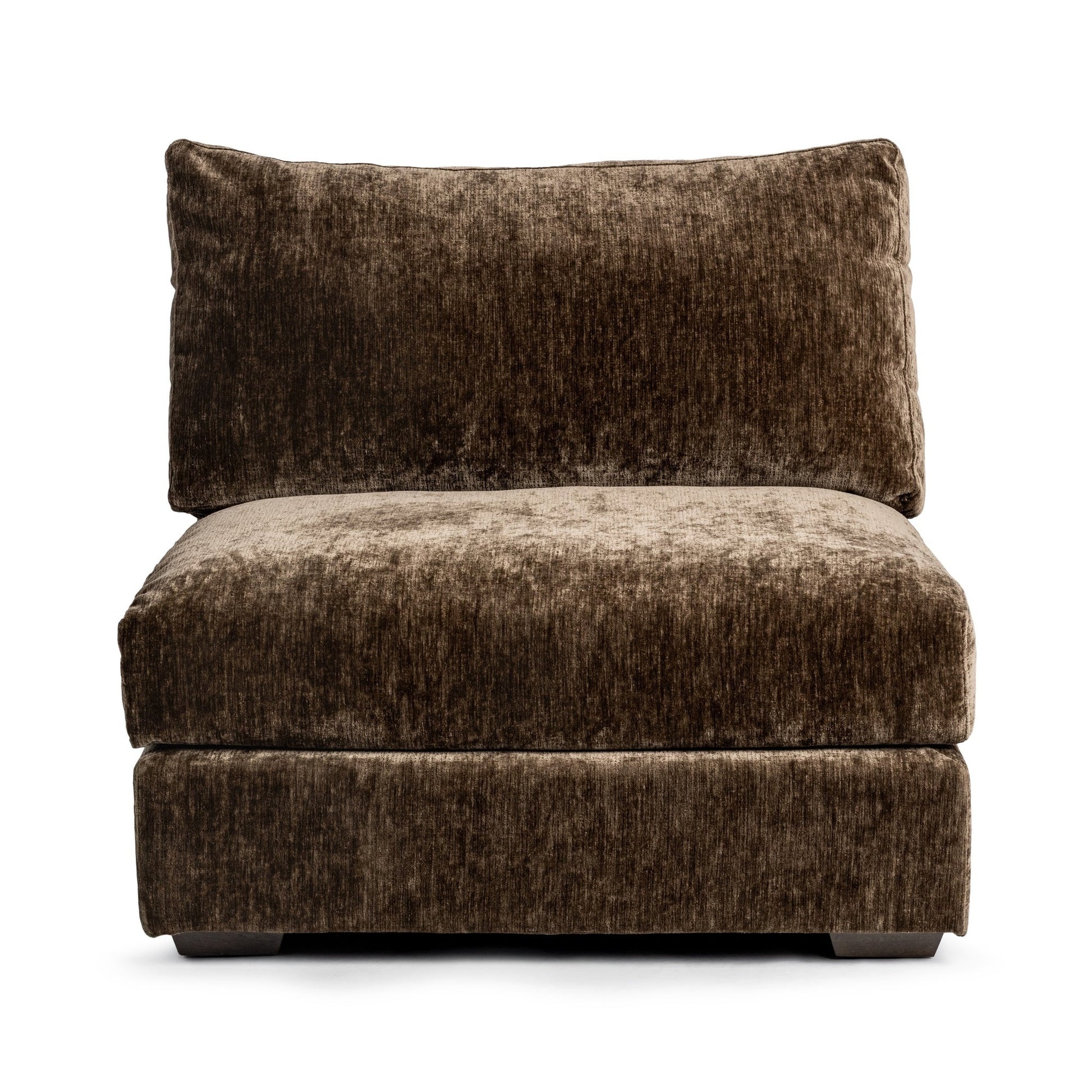 Mossed Brown 100% Polyester Sofa Ludwig Armless Chair Collection