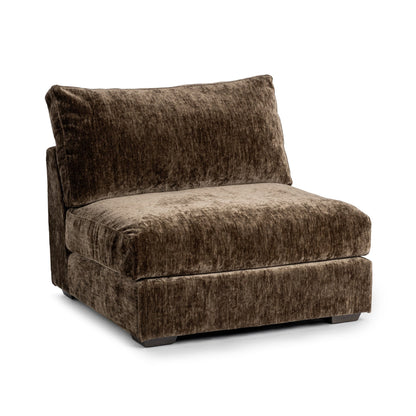 Mossed Brown 100% Polyester Sofa Ludwig Armless Chair Collection