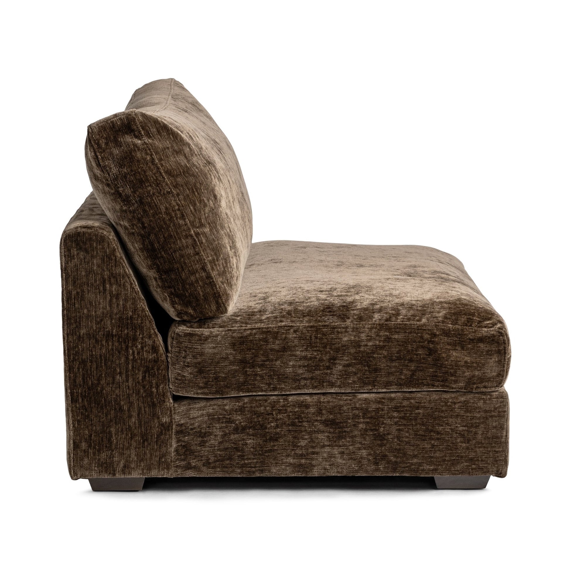 Mossed Brown 100% Polyester Sofa Ludwig Armless Chair Collection