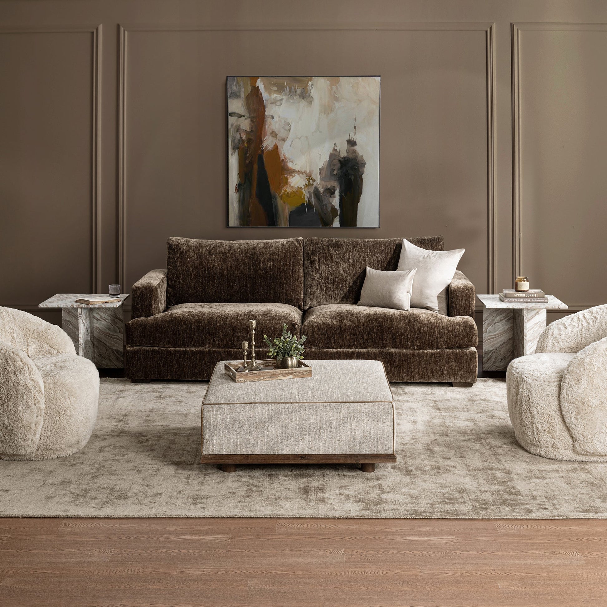 Mossed Brown 100% Polyester Sofa Ludwig 2pc Sofa Collection
