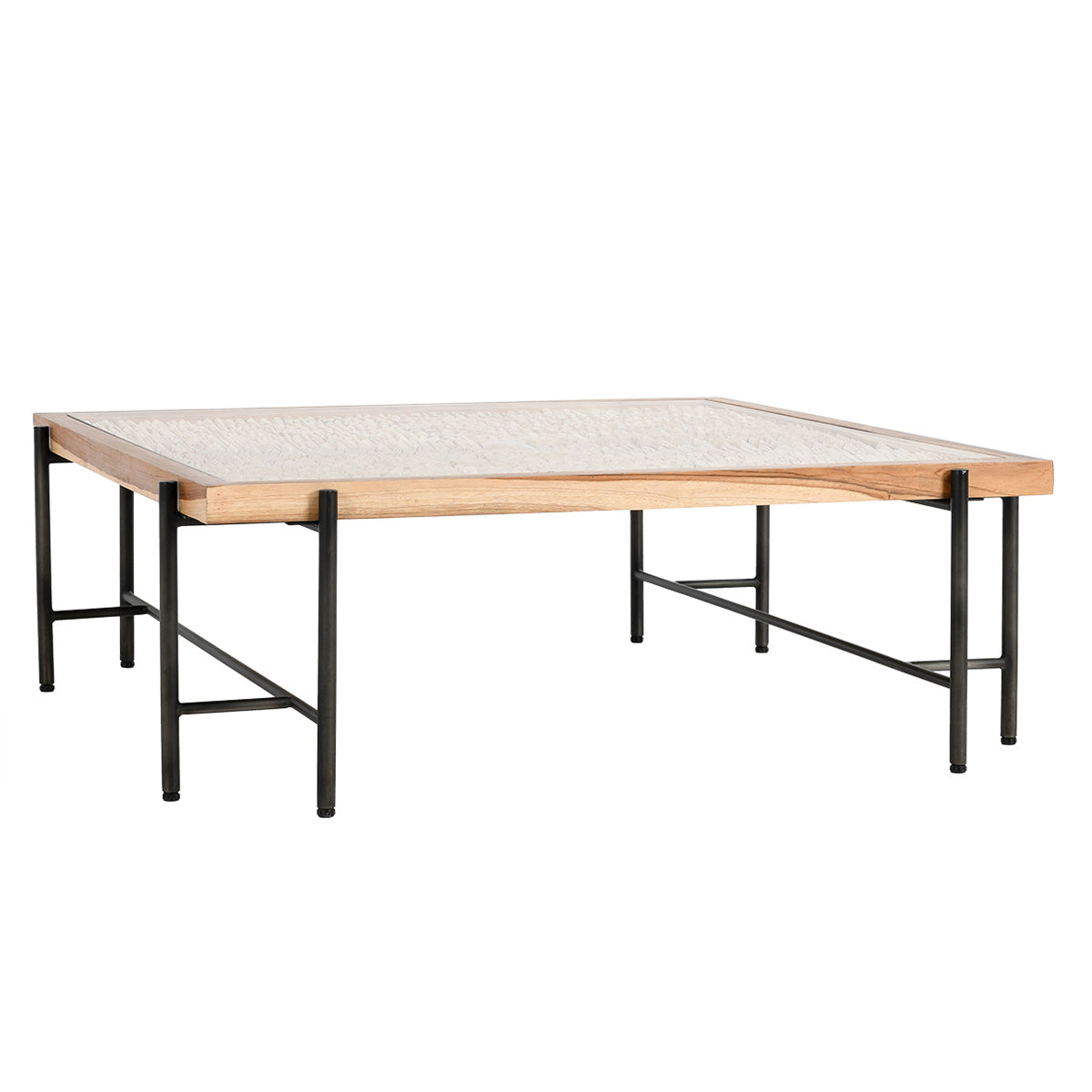 Natural/Black Teak Wood Coffee Table Cyrus Coffee Table Collection