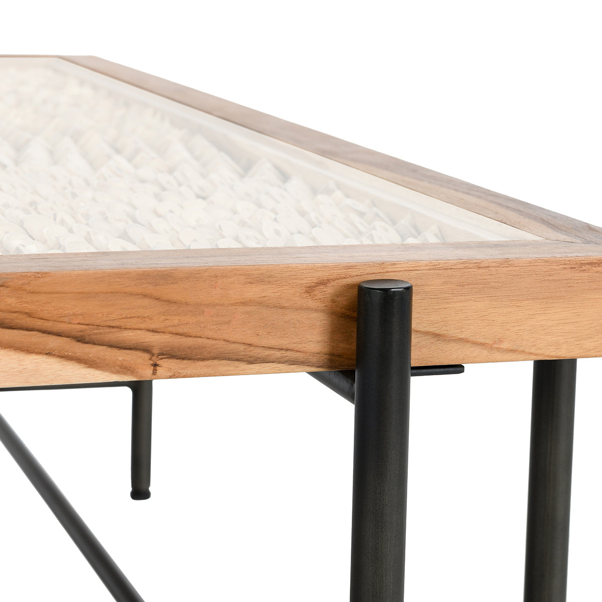 Natural/Black Teak Wood Coffee Table Cyrus Coffee Table Collection