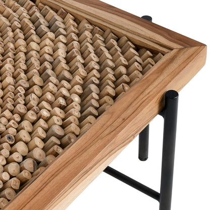 Natural/Black Teak Wood Coffee Table Cyrus Coffee Table Collection