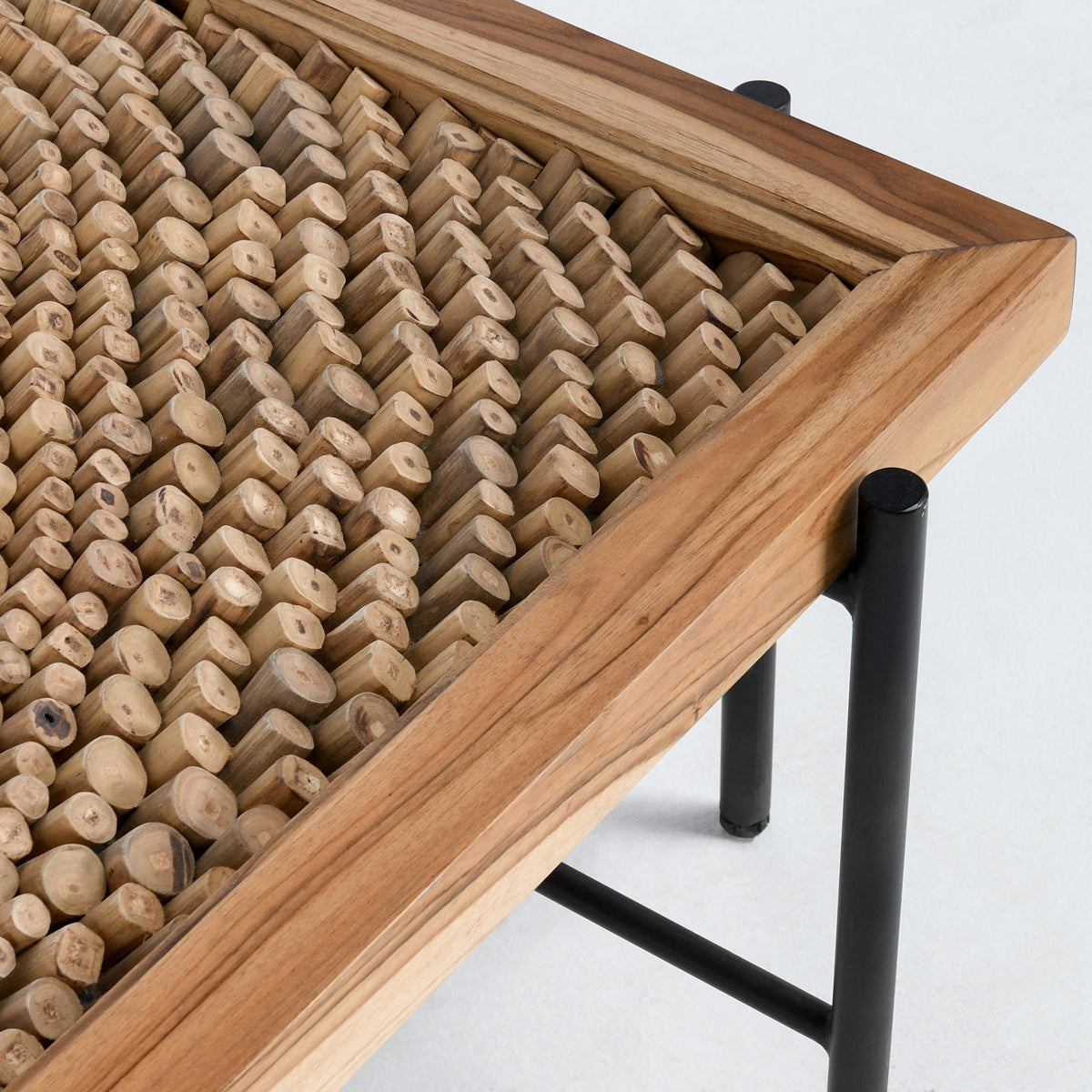 Natural/Black Teak Wood Coffee Table Cyrus Coffee Table Collection