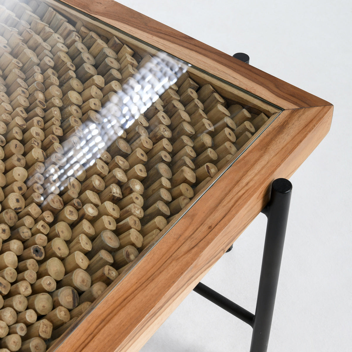 Natural/Black Teak Wood Coffee Table Cyrus Coffee Table Collection