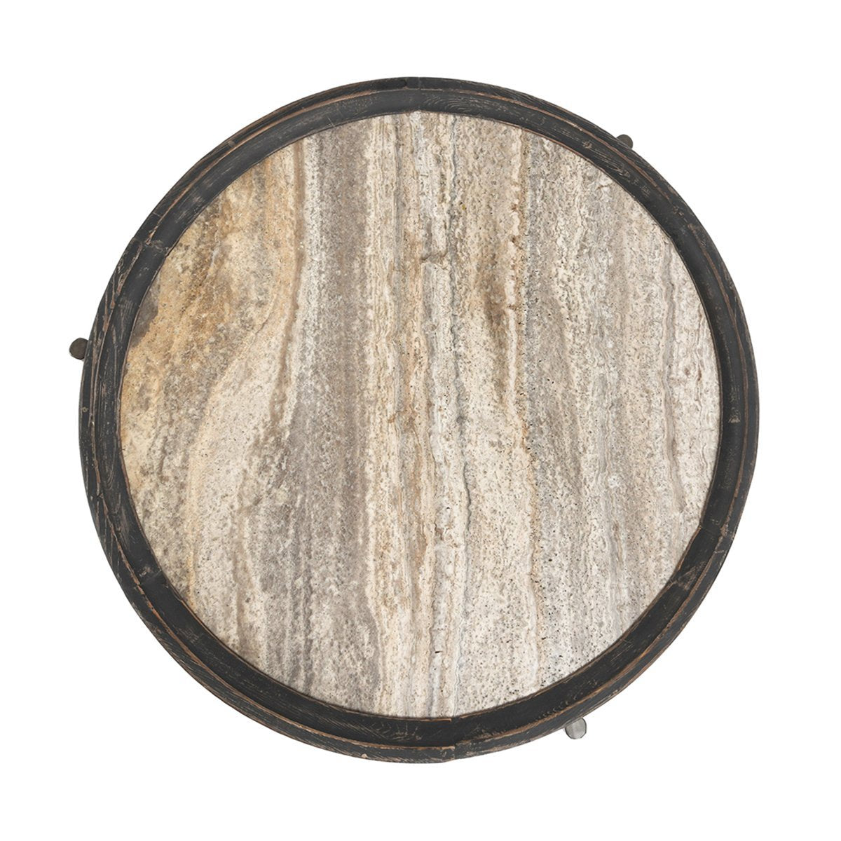 Weathered Black/Travertine Reclaimed Pine Coffee Table Dakota Coffee Table Collection
