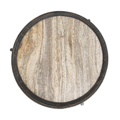 Weathered Black/Travertine Reclaimed Pine Coffee Table Dakota Coffee Table Collection