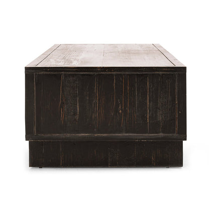 Black/Natural Reclaimed Pine Coffee Table Anton Four-Door Coffee Table Collection